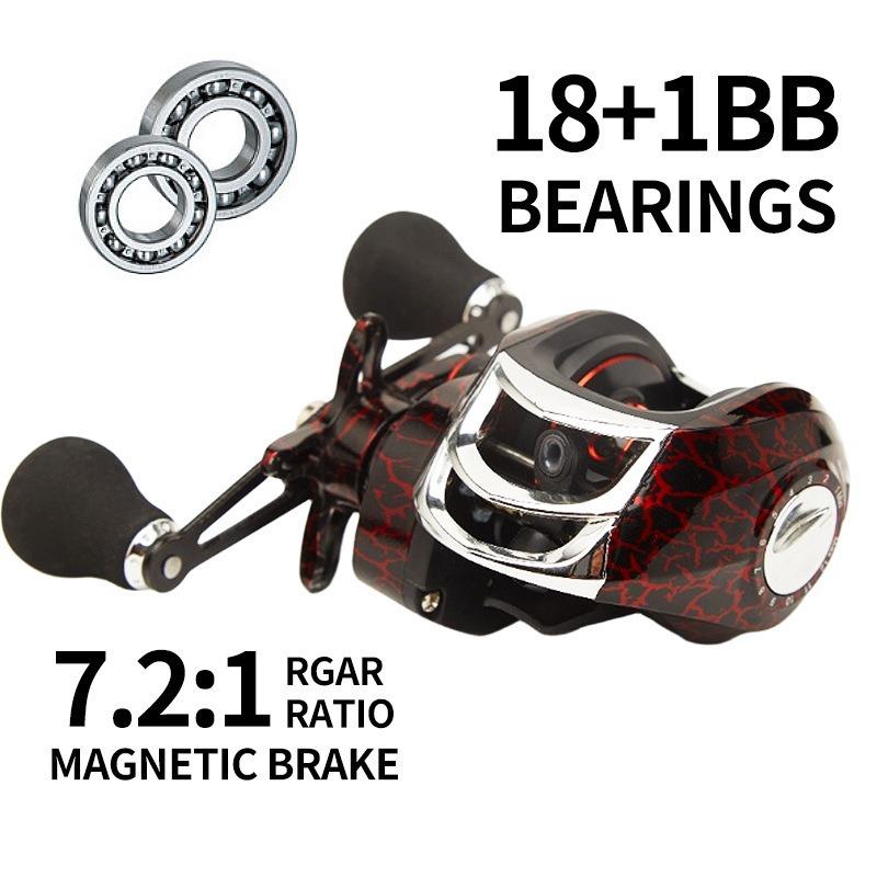 Mulinetă baitcasting 7.2:1 BFS lansare lungă model crăpat