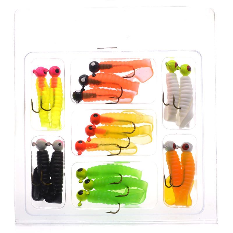 Set momeli artificiale bionic jig head viermi moi